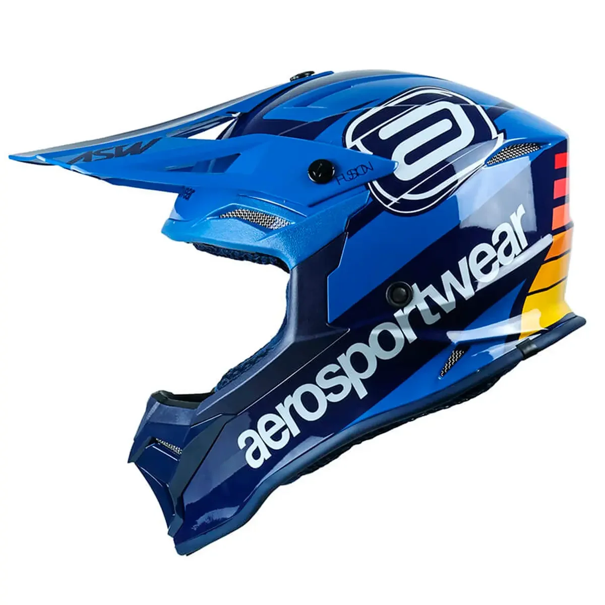 Oiseaubleu Capacete ASW Fusion 2.0 Relay Azul Marinho/Laranja - Spinelli